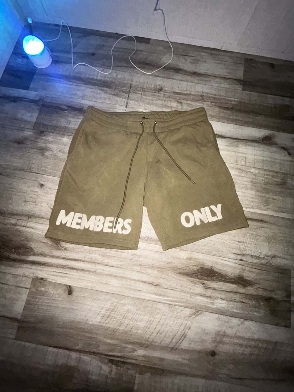 Members Only Olive Green Logo Sweat Shorts